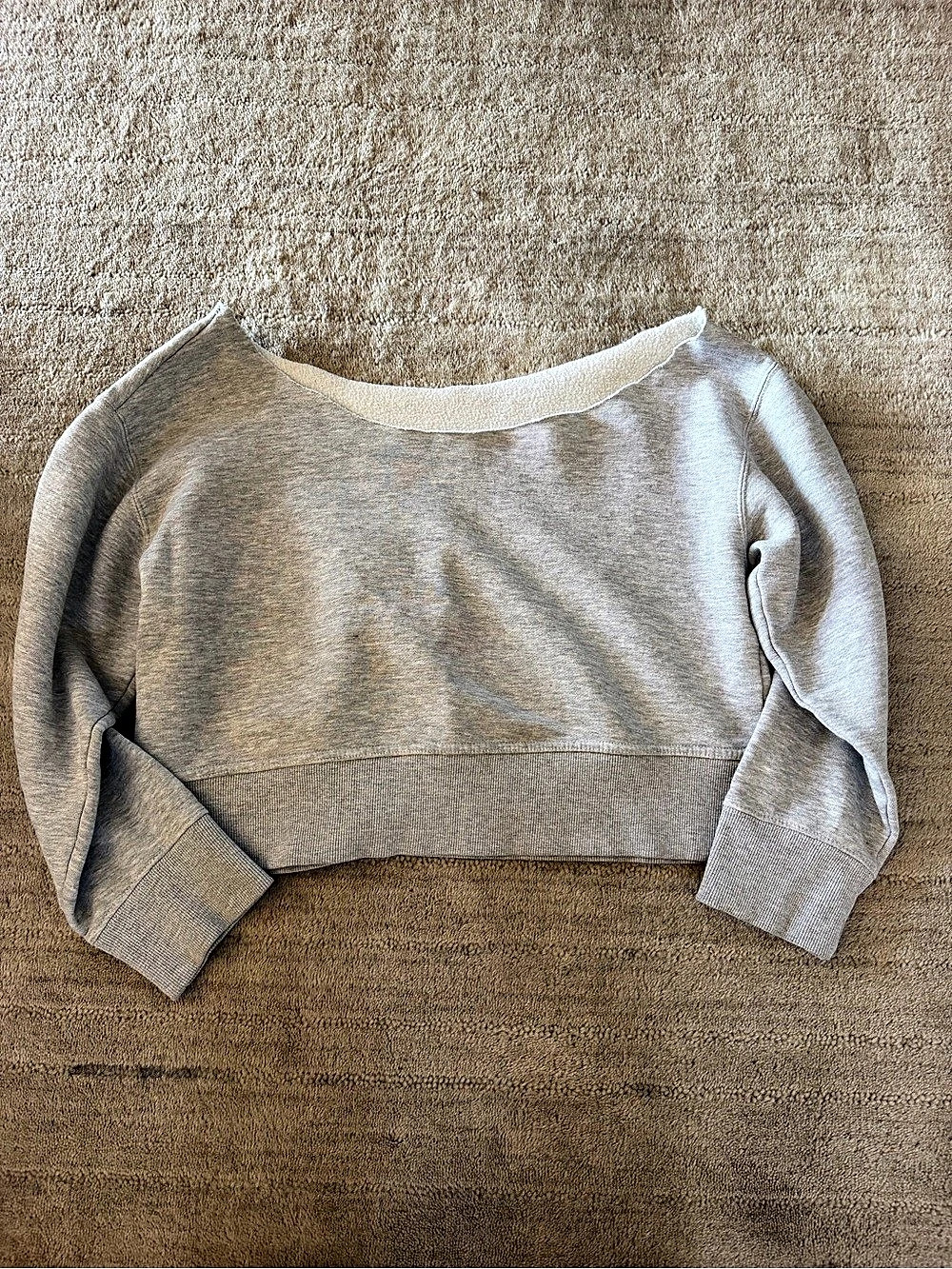 Softstreme Perfectly Oversized Cropped Crew Gray Sweatshirt